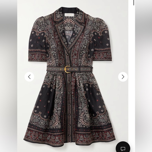 Zimmermann Matchmaker Paisley Print Belted Mini Dress - Picture 4 of 6